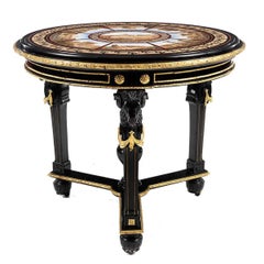 19th Century Italian Grand Tour Micromosaic & Black Marble Table, c.1870