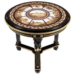 19th Century Italian Grand Tour Micromosaic & Black Marble Table, c.1870