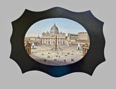 19th Century Italian Grand Tour Micromosaic Depicting St. Peter's Basilica