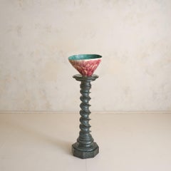 19th Century Italian Green Marble Spiral Pedestal