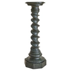 19th Century Italian Green Marble Spiral Pedestal