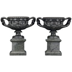 19th Century Italian Green Marble Warwick Vases