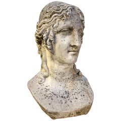 19th Century Italian Grisaglia Bust of Elena Canova, Lake Como, circa 1890