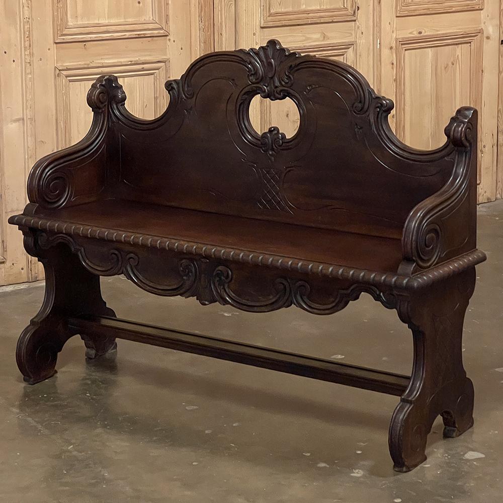 19th Century Italian Hall Bench For Sale at 1stDibs