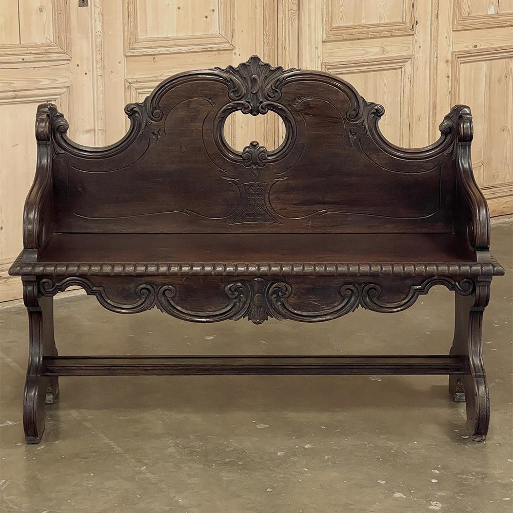 Baroque Revival 19th Century Italian Hall Bench For Sale