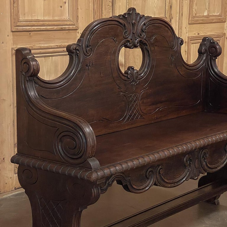 Late 19th Century 19th Century Italian Hall Bench For Sale