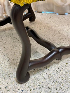 Banco de salón italiano del siglo XIX con punto de aguja original cosido a mano