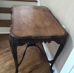 Irish 19th Century  Hand Carved Walnut Center Table