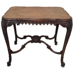 Irish 19th Century  Hand Carved Walnut Center Table