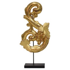 19. Jahrhundert Italienisch Hand geschnitzt Giltwood Barock Stil Curl Ornament
