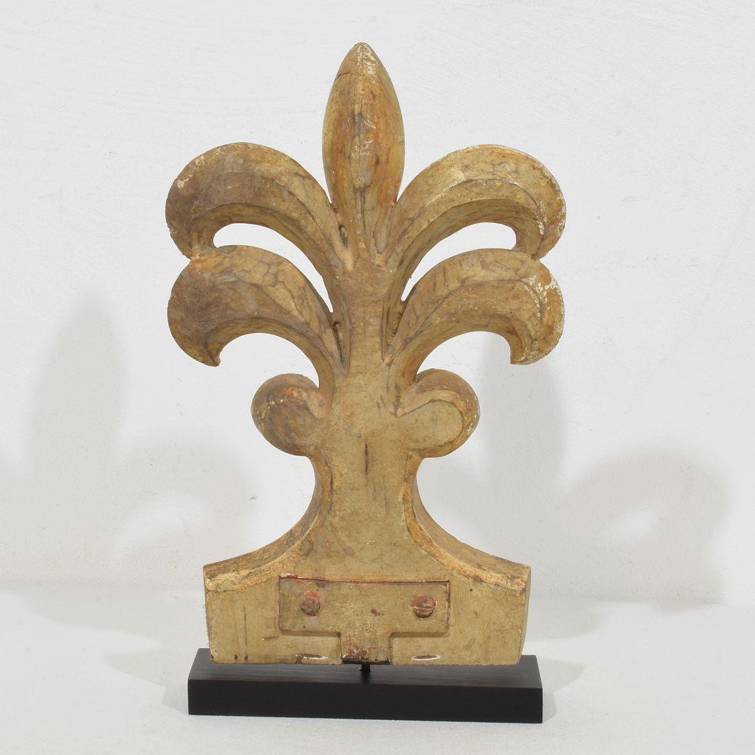 19. Jahrhundert Italienisch Hand geschnitzt Giltwood Gothic Style Ornament / Fragment im Zustand „Gut“ im Angebot in Buisson, FR