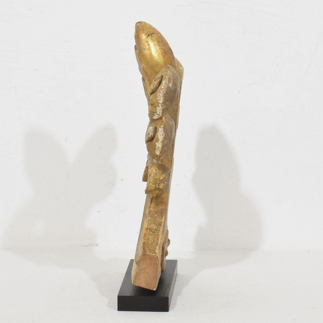 Wood 19th Century Italian Hand Carved Giltwood Gothic Style Ornament/ Fragment For Sale