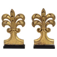 19th Century Italian Hand Carved Giltwood Gothic Style Ornaments/ Fragments