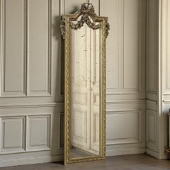 19th Century Italian Hand Carved Giltwood Louis XVI Mirror