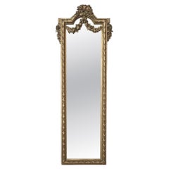 19th Century Italian Hand Carved Giltwood Louis XVI Mirror