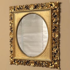 19th Century Italian Hand-Carved Giltwood Mirror ca. 1890