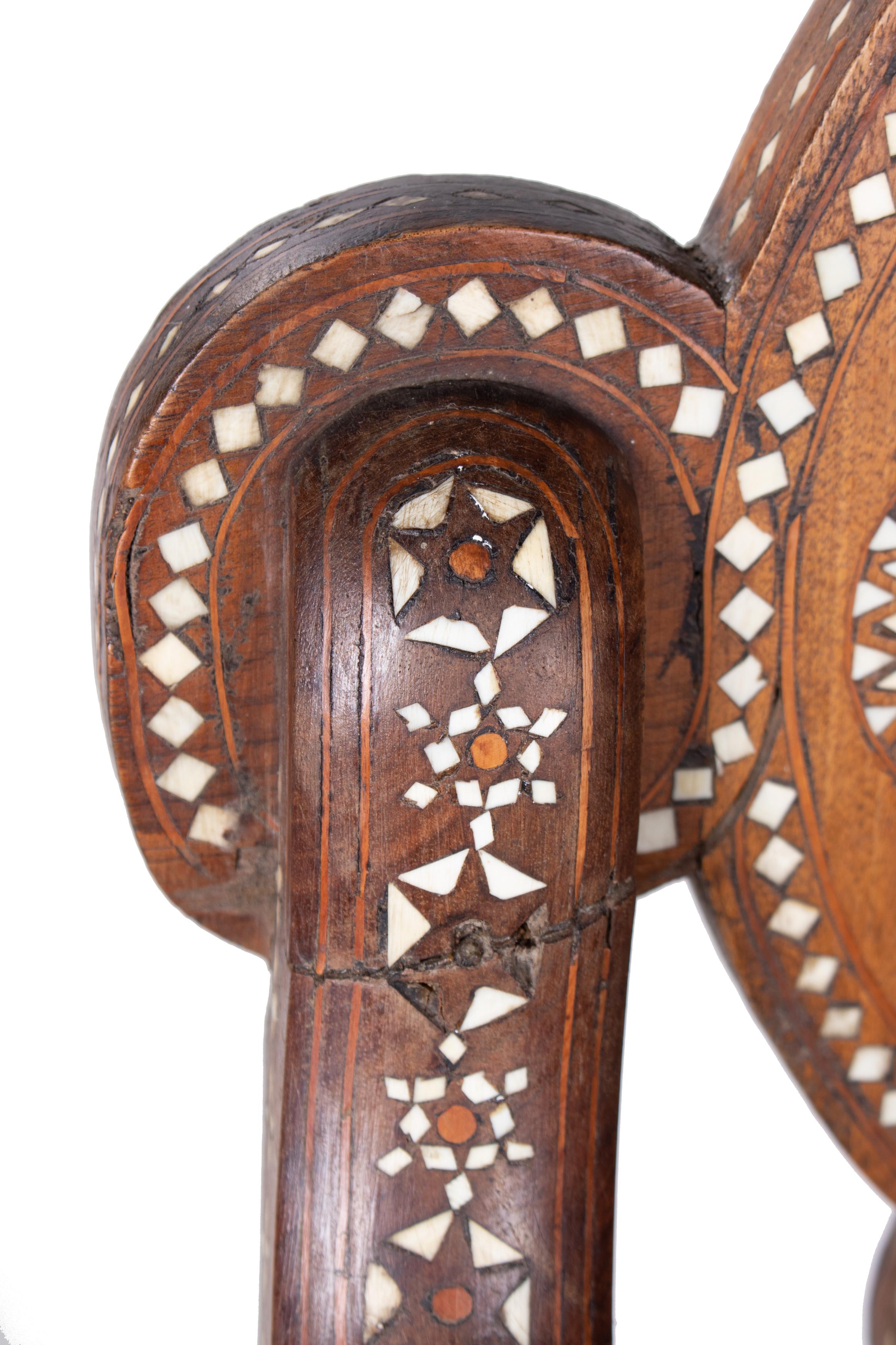 19th Century Italian Hand Carved Inlaid Armchair 7