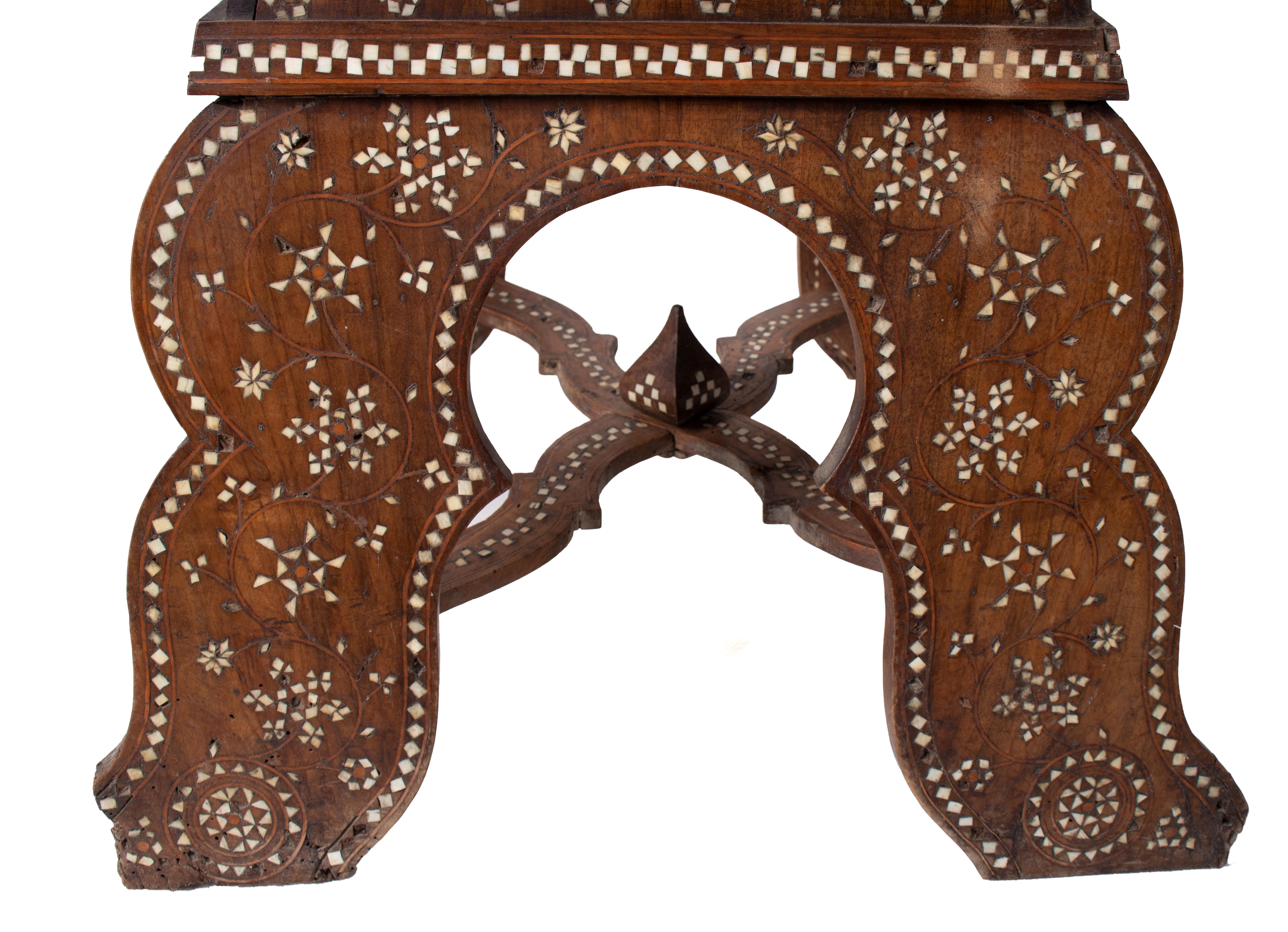 19th Century Italian Hand Carved Inlaid Armchair 5