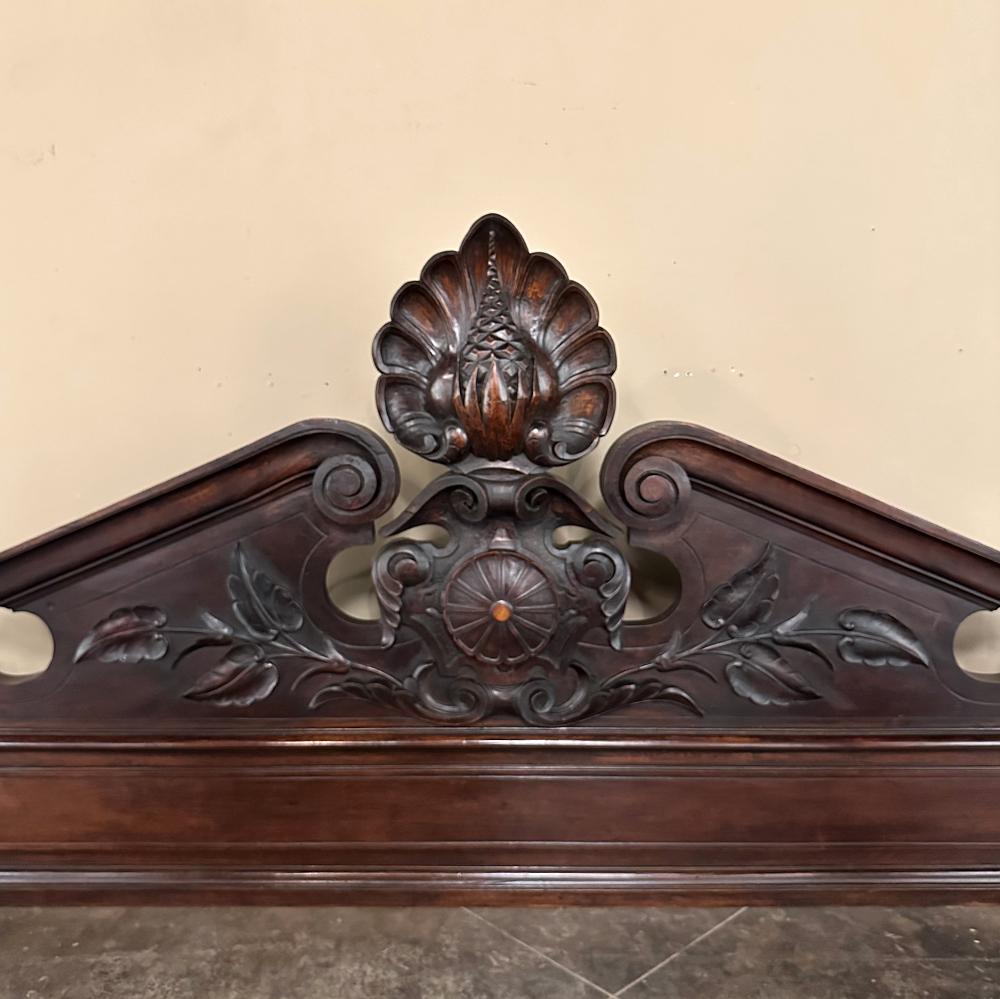 Late 19th Century 19th Century Italian Hand-Carved Walnut Decorative Crown For Sale