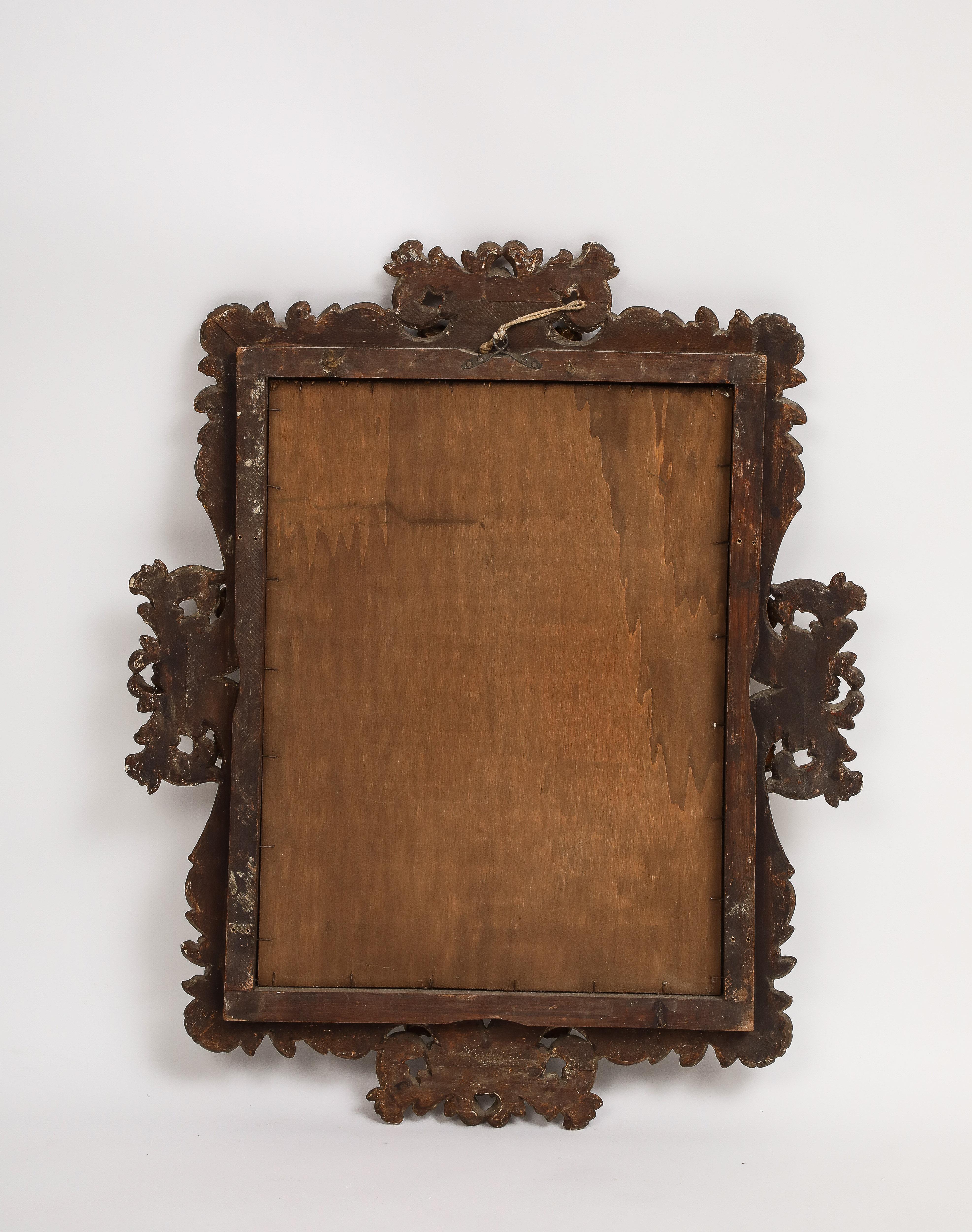 19th Century Italian Hand-Carved Wood Foliate Wall Mirror For Sale 9