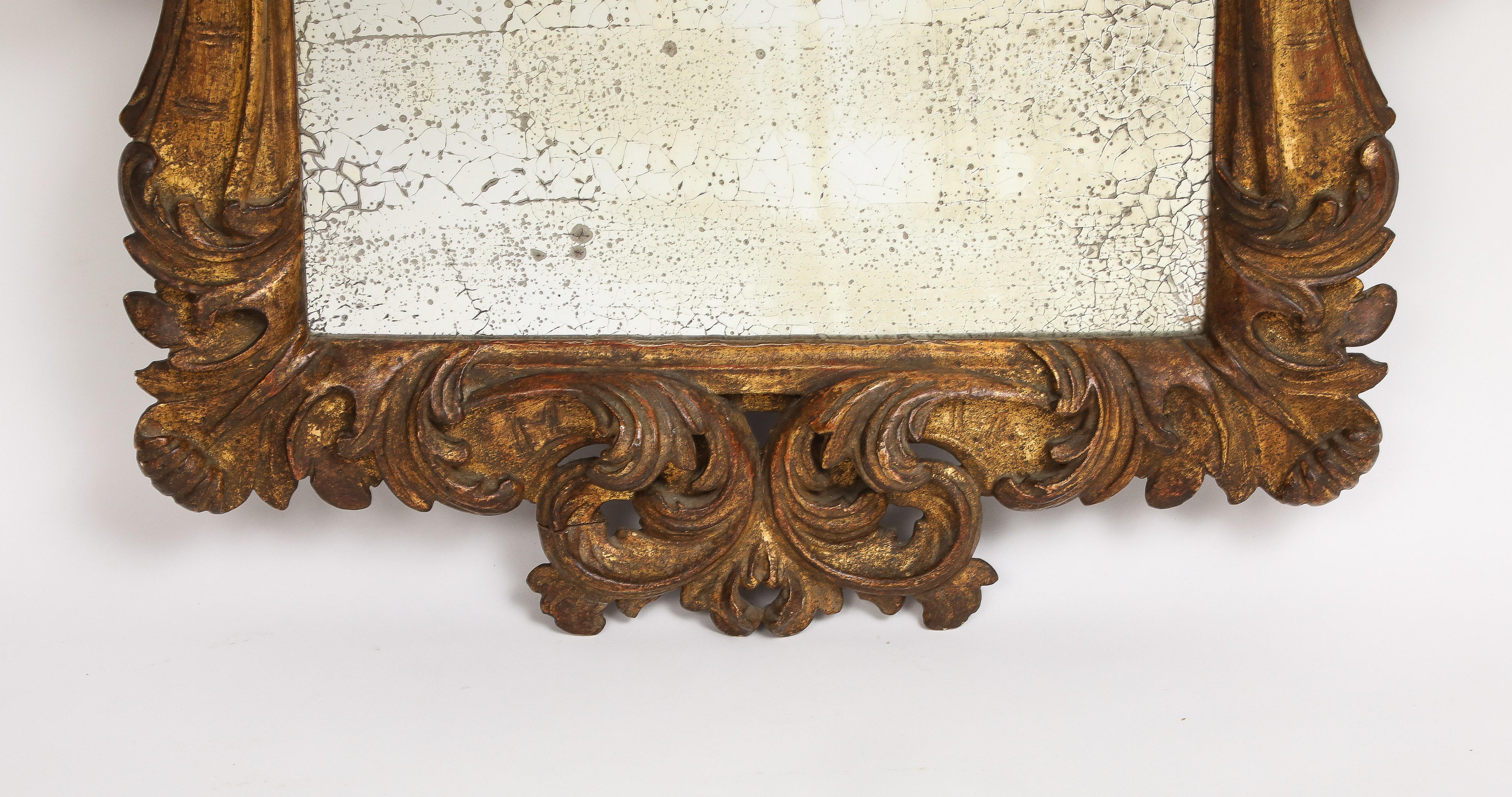 19th Century Italian Hand-Carved Wood Foliate Wall Mirror 4