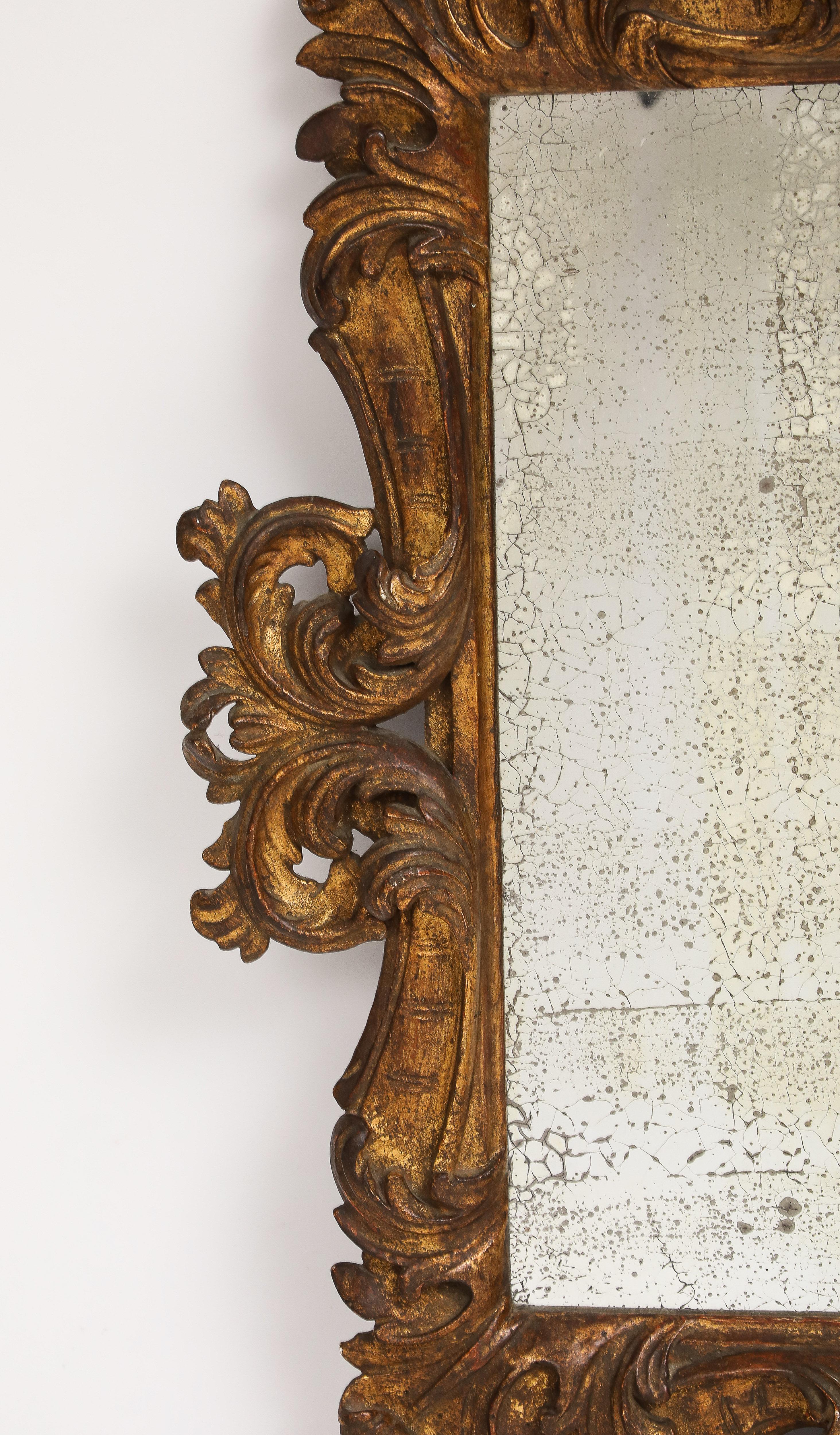 19th Century Italian Hand-Carved Wood Foliate Wall Mirror For Sale 5