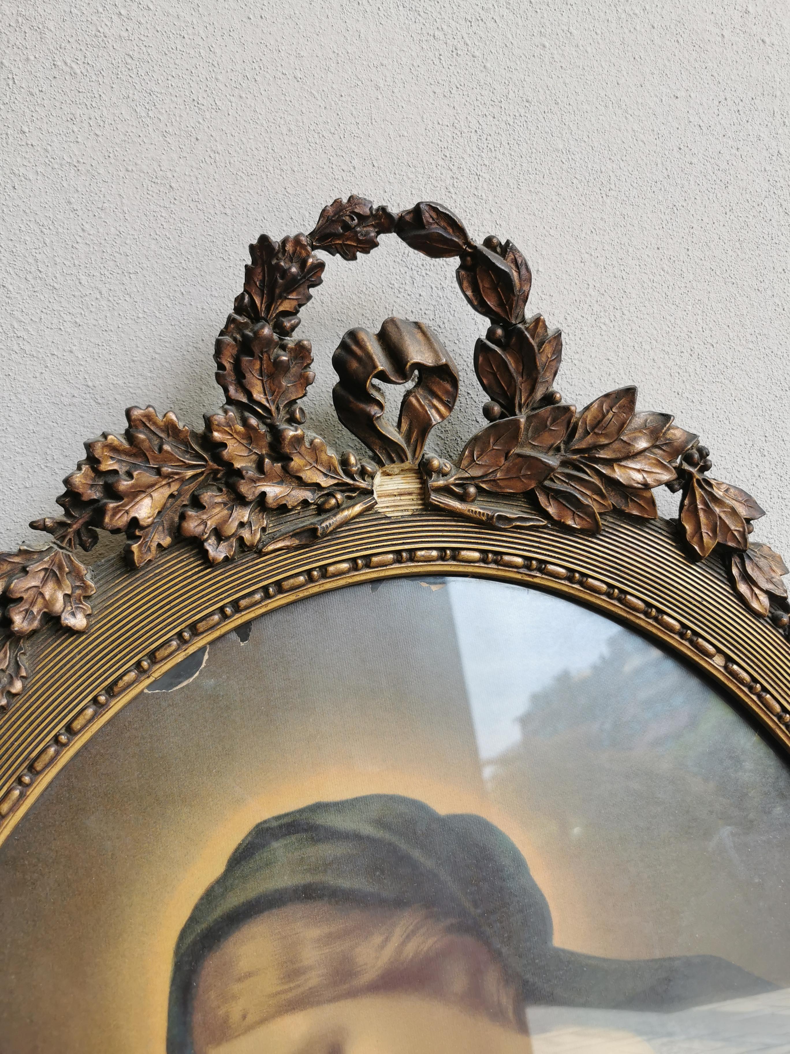 Hand-Crafted 19th century Italian hand carved Wood Frame 
