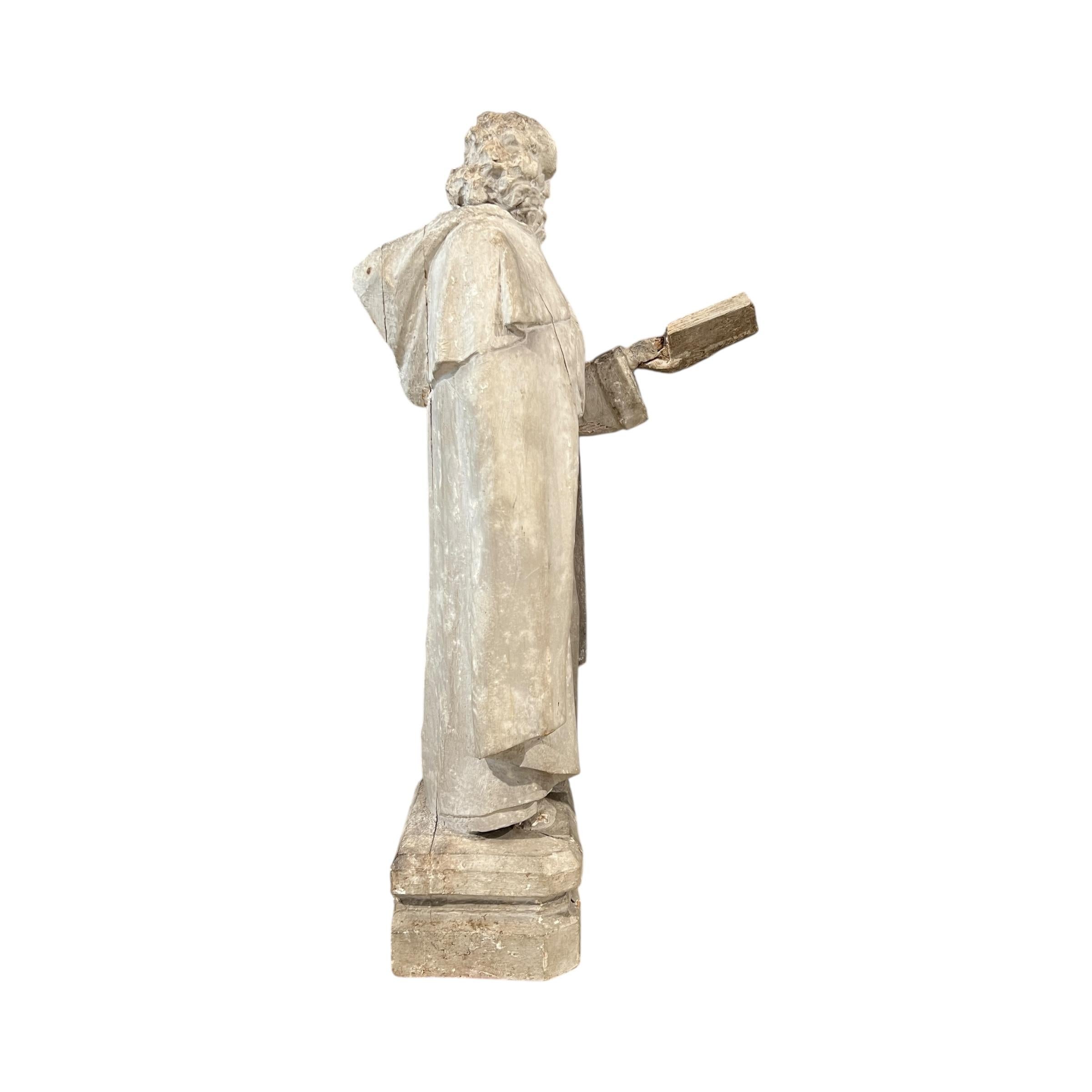 XIXe siècle Statue italienne en bois sculptée à la main du 19e siècle en vente