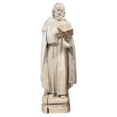 Statue italienne en bois sculptée à la main du 19e siècle