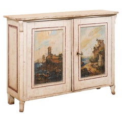 Consola italiana del s. XIX con motivo marinero pintado a mano Consola italiana del s. XIX con motivo marinero pintado a mano