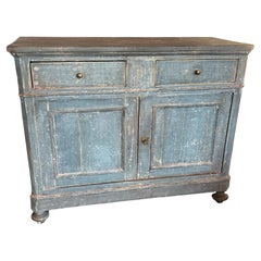 19th Century Italian Hand-Painted Carlo X Pine Buffet, 123 cm Wide