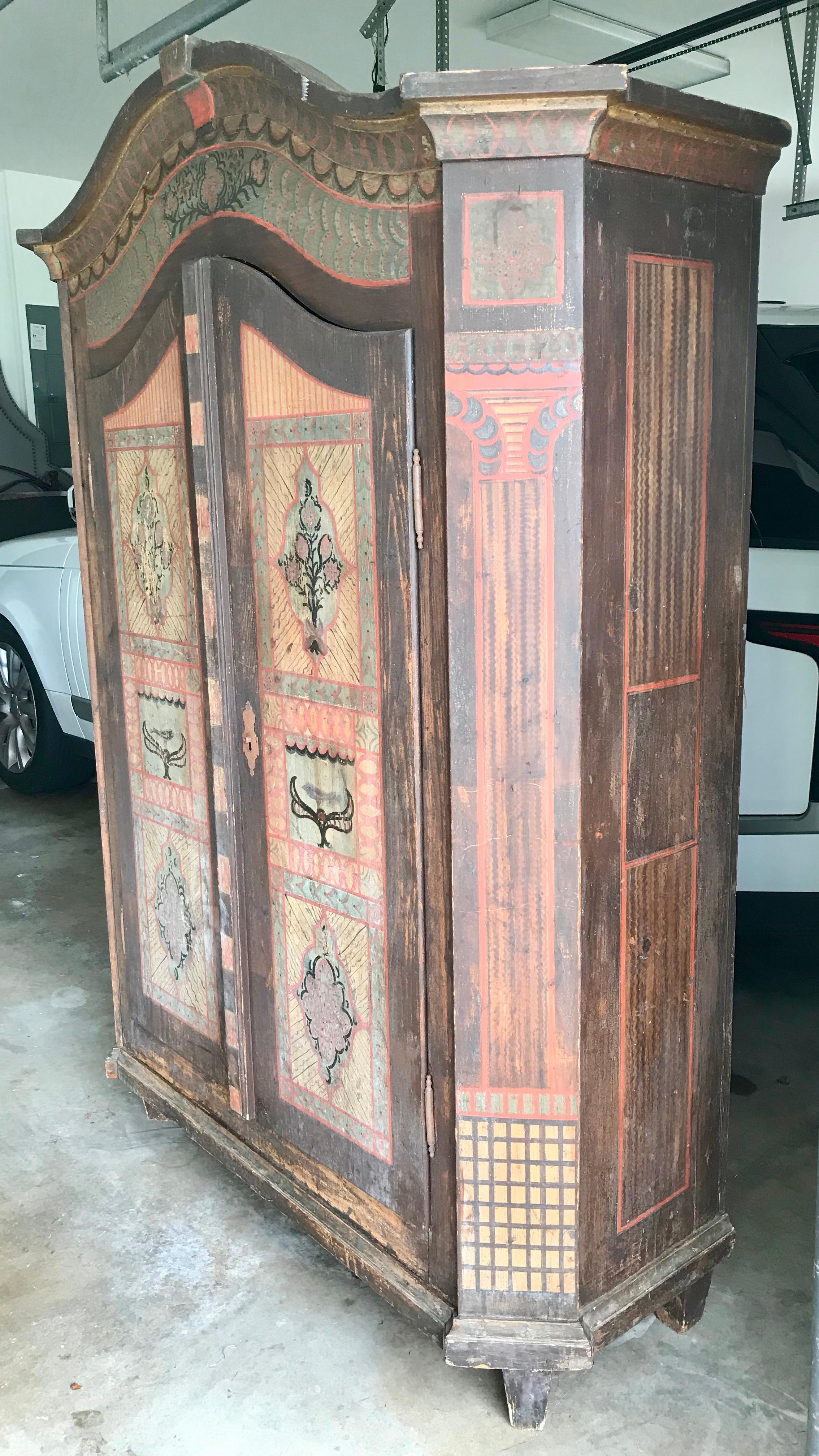 19th Century Italian Hand Painted Side Cabinet / Armoire 15