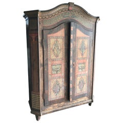 19th Century Italian Hand Painted Side Cabinet / Armoire