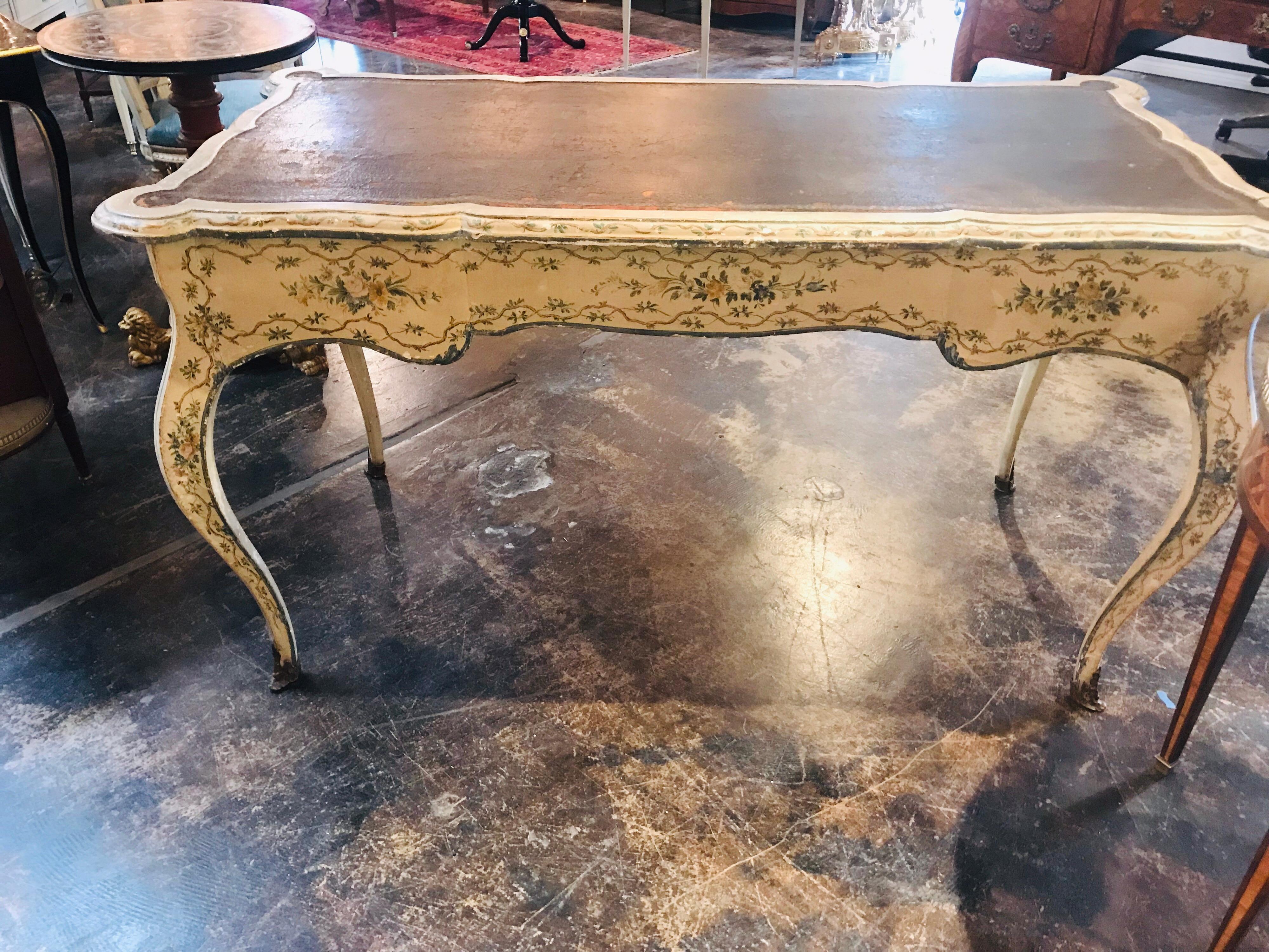 Mid-19th Century 19th Century Italian Hand Painted Writing Desk