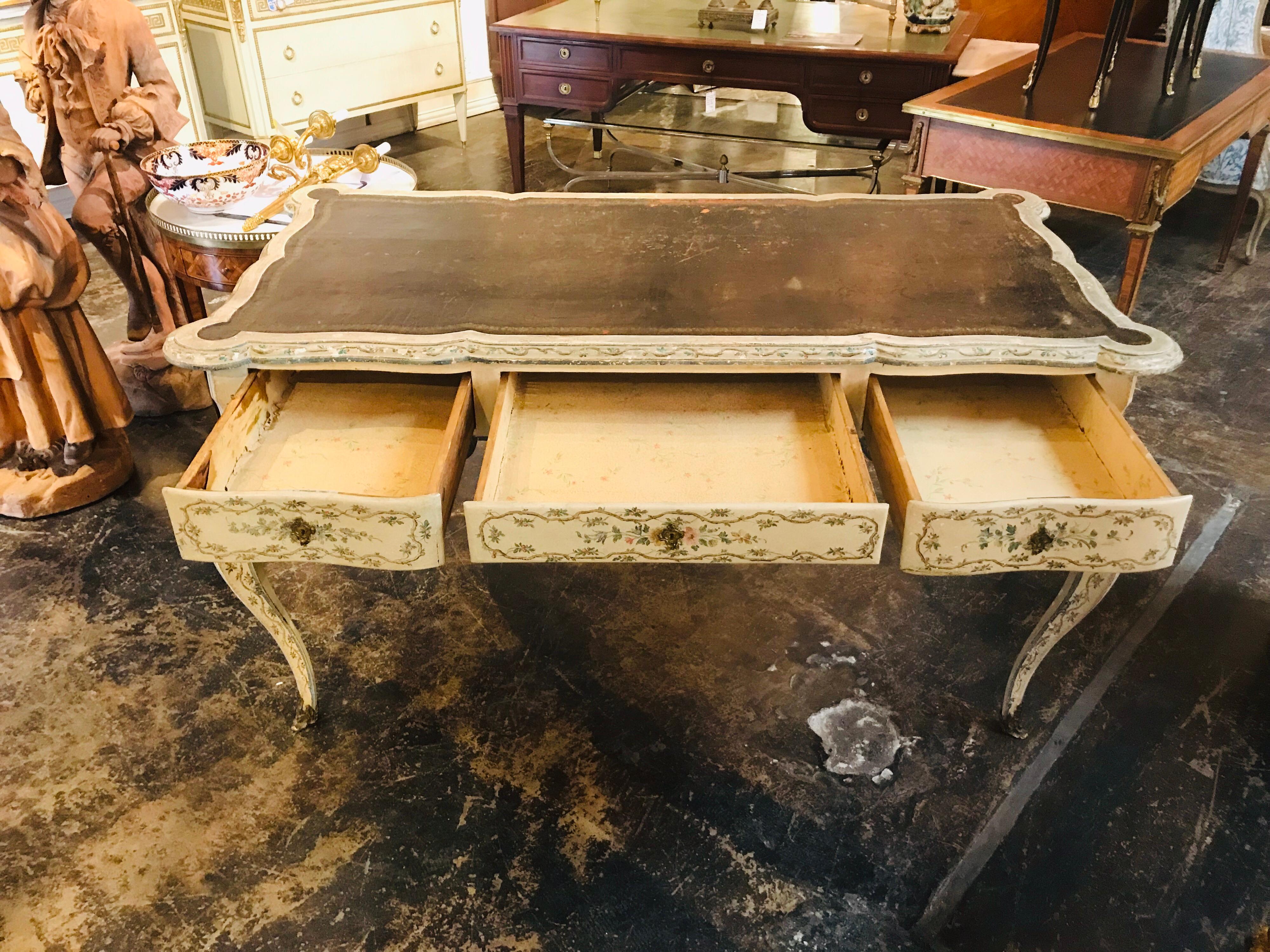 Wood 19th Century Italian Hand Painted Writing Desk