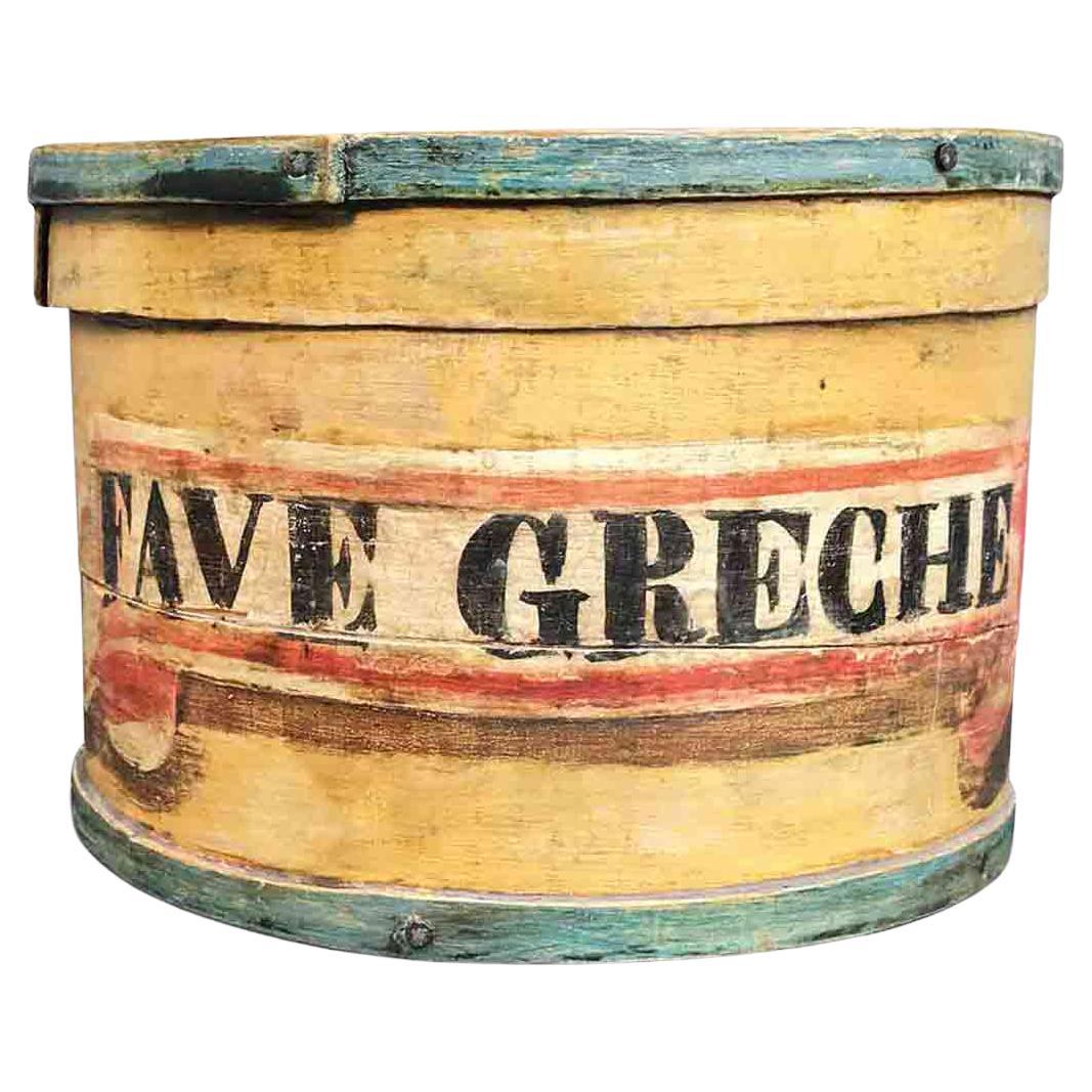 Boîte de rangement à alimentation jaune toscanne de Sienne du 19ème siècle, faite à la main, pour les pommes de terre en vente