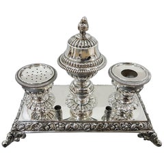 19th Century Italian Inkstand Barocco Style, Turin, 1839