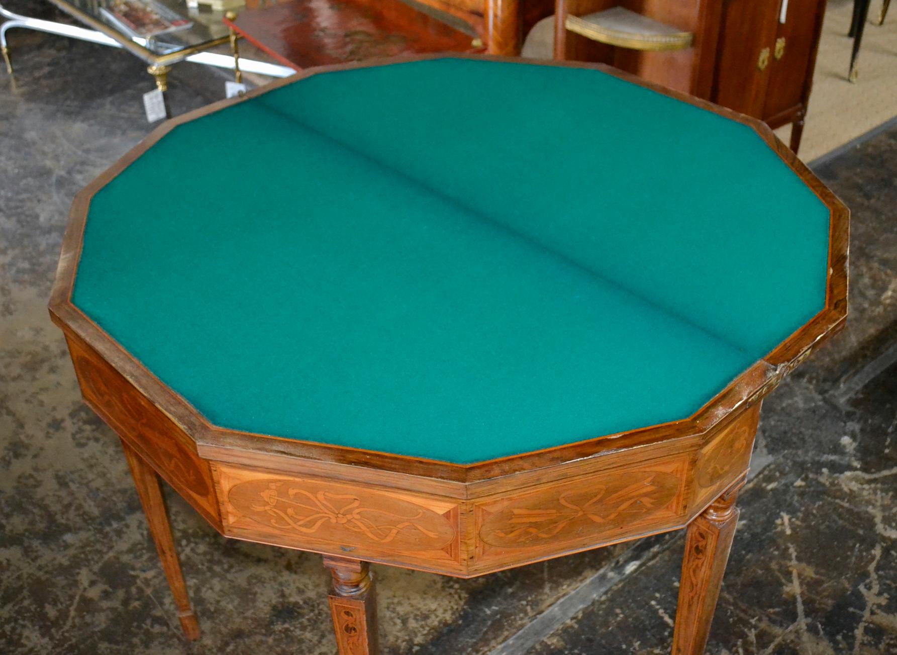 19th Century Italian Inlaid Game Table For Sale 1