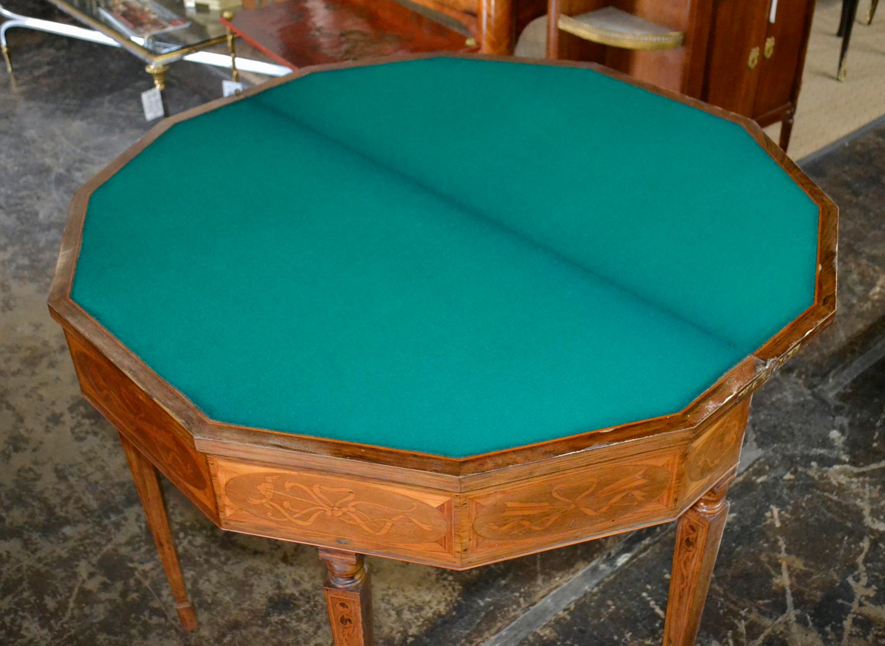 19th Century Italian Inlaid Game Table 1