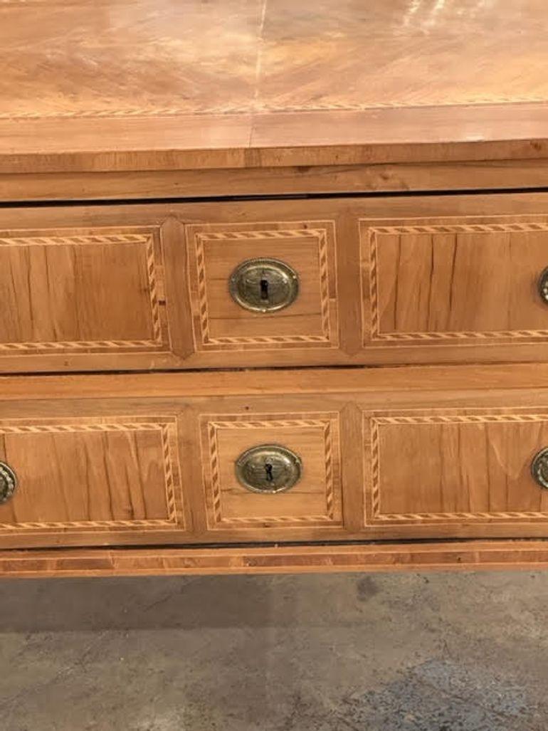 19th Century Italian Inlaid Neo-Classical Style Walnut Commode In Good Condition In Dallas, TX