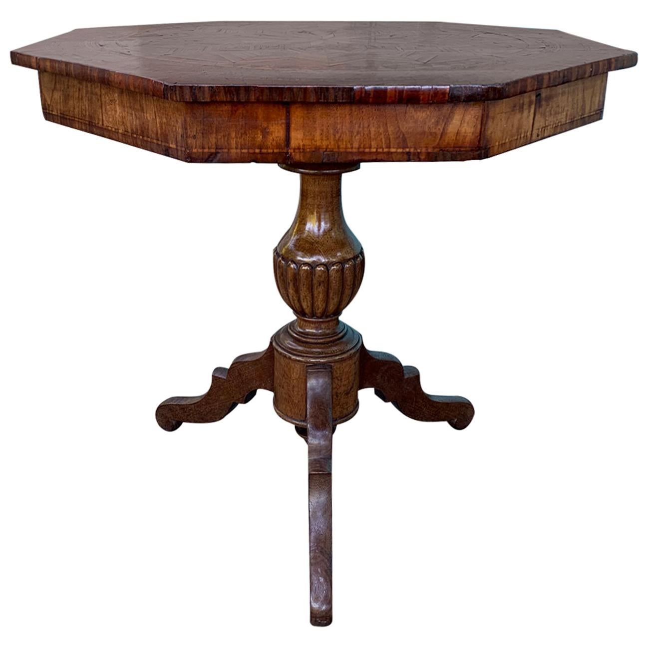 19th Century Italian Inlaid Sorrento Octagonal Tilt-Top Table