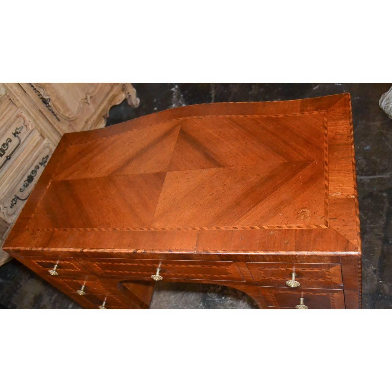 Veneer 19th Century Italian Inlaid Vanity Table / Desk