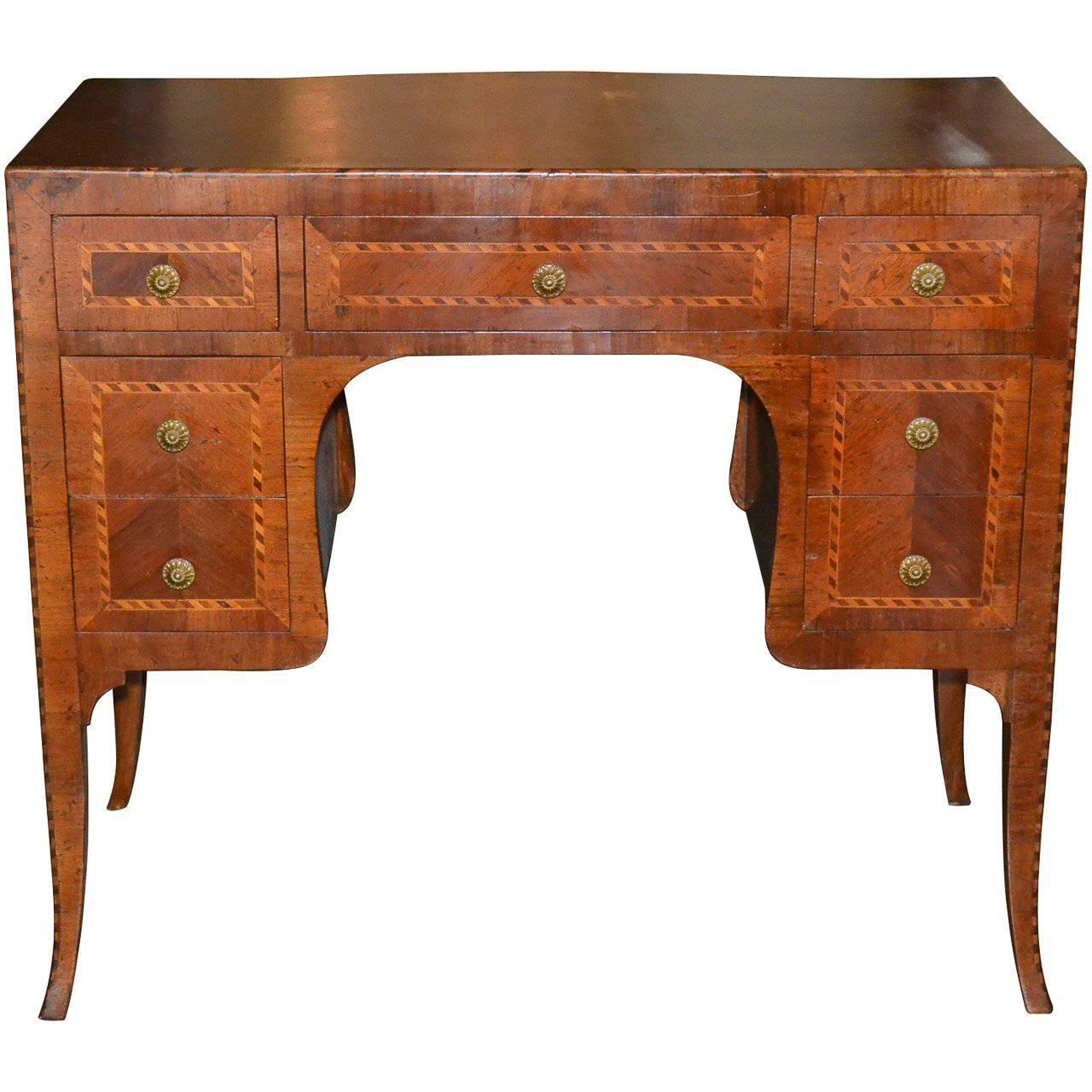 19th Century Italian Inlaid Vanity Table / Desk