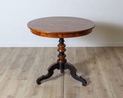 19th Century Italian Inlaid Walnut Center Table from Rolo