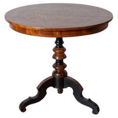 Antique 19th Century Italian Inlaid Walnut Center Table from Rolo