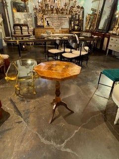 19th Century Italian Inlaid Walnut Side Table from Sorrento