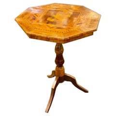 19th Century Italian Inlaid Walnut Side Table from Sorrento