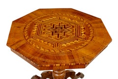 19th century Italian inlaid walnut sorrento table