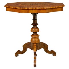 19th century Italian inlaid walnut sorrento table