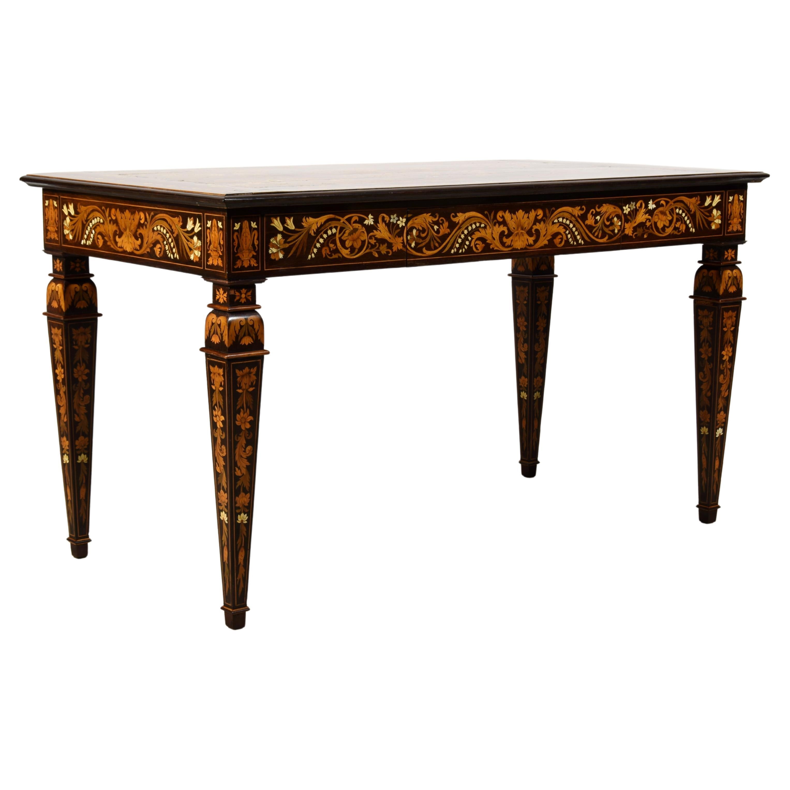 19th Century, Italian Inlaid Wood Centre Table by Luigi and Angiolo Falcini For Sale